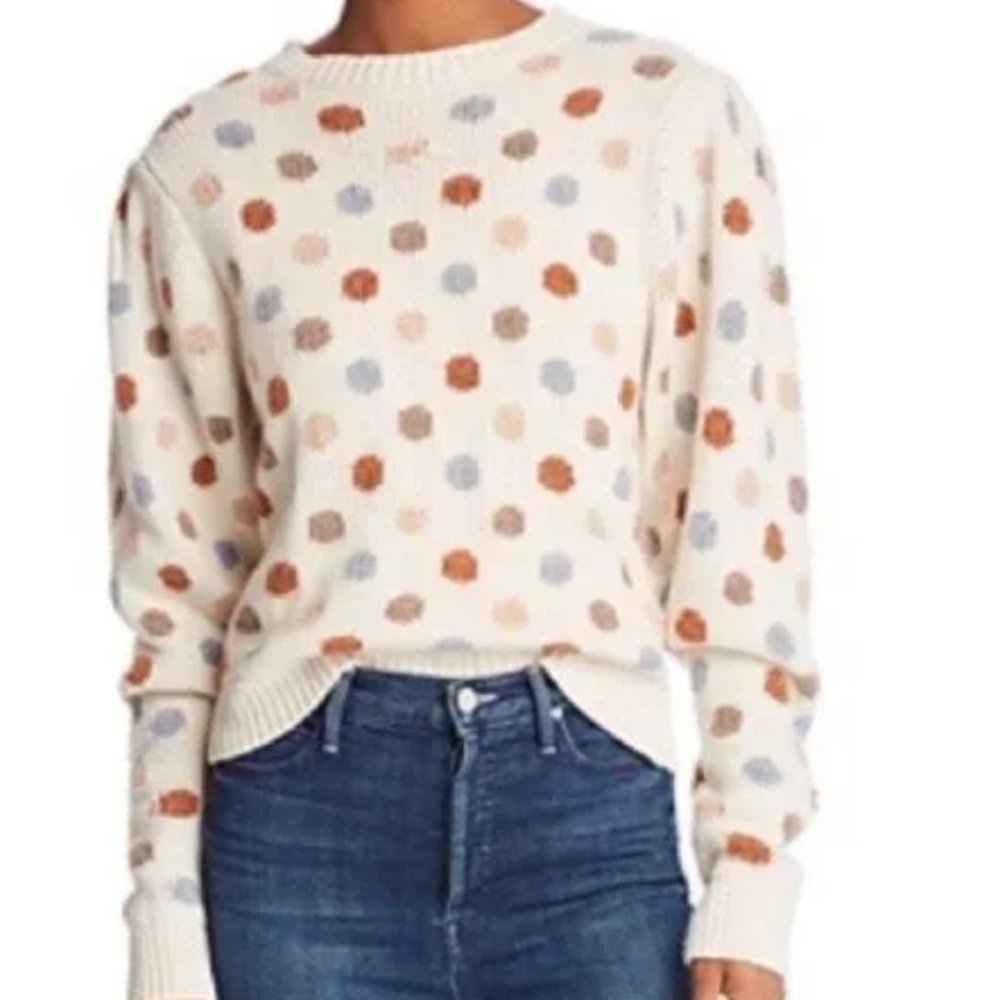 Rebecca Taylor Cream Polka Dot Sweater
